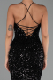 Long Black Scaly Evening Dress ABU6321