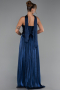Long Navy Blue Chiffon Evening Dress ABU6322