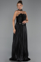 Long Black Chiffon Evening Dress ABU6322