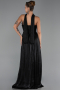 Long Black Chiffon Evening Dress ABU6322