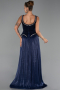 Long Navy Blue Chiffon Evening Dress ABU6323