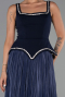 Long Navy Blue Chiffon Evening Dress ABU6323