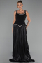 Long Black Chiffon Evening Dress ABU6323