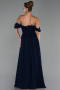 Long Navy Blue Chiffon Prom Gown ABU6325
