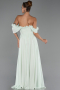 Long Mint Chiffon Prom Gown ABU6325