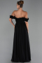 Long Black Chiffon Prom Gown ABU6325