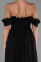 Long Black Chiffon Prom Gown ABU6325