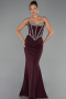Long Cherry Colored Evening Dress ABU6327
