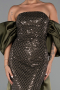 Olive Drab Long Beaded Evening Dress ABU5169
