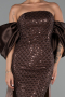 Brown Long Beaded Evening Dress ABU5169