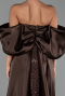 Long Brown Scaly Plus Size Evening Gown ABU6312