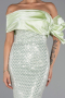 Mint Long Beaded Evening Dress ABU5434