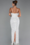 Long White Scaly Evening Dress ABU6308