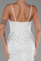 Long White Scaly Evening Dress ABU6308