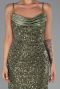 Long Olive Drab Scaly Evening Dress ABU6308
