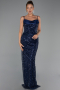 Long Navy Blue Scaly Evening Dress ABU6308