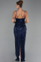 Long Navy Blue Scaly Evening Dress ABU6308