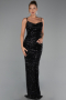 Long Black Scaly Evening Dress ABU6308