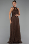 Long Brown Dantelle Evening Dress ABU6313