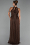 Long Brown Dantelle Evening Dress ABU6313