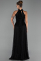 Long Black Dantelle Evening Dress ABU6313