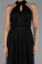 Long Black Dantelle Evening Dress ABU6313