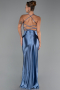 Long Indigo Satin Prom Gown ABU2800