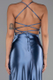 Long Indigo Satin Prom Gown ABU2800