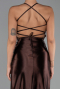 Long Brown Satin Prom Gown ABU2800