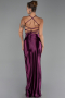 Long Plum Satin Prom Gown ABU2800
