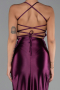 Long Plum Satin Prom Gown ABU2800
