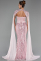 Long Powder Color Beaded Mermaid Prom Dress ABU6315