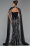 Long Black Beaded Mermaid Prom Dress ABU6315