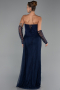 Long Navy Blue Dantelle Evening Dress ABU6319