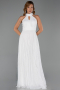 Long White Dantelle Evening Dress ABU6313