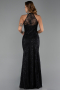 Long Black Dantelle Evening Dress ABU6332