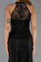 Long Black Dantelle Evening Dress ABU6332