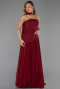 Burgundy Long Chiffon Prom Gown ABU6042