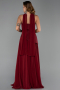 Burgundy Long Chiffon Prom Gown ABU6042