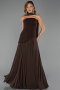Brown Long Chiffon Prom Gown ABU6042