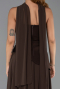 Brown Long Chiffon Prom Gown ABU6042