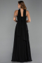 Black Long Chiffon Prom Gown ABU6042