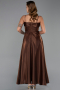 Brown Midi Satin Evening Dress ABK2657