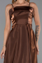 Brown Midi Satin Evening Dress ABK2657