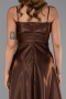 Brown Midi Satin Evening Dress ABK2657