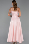Powder Color Midi Satin Evening Dress ABK2657
