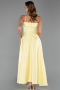 Yellow Midi Satin Evening Dress ABK2657