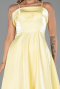 Yellow Midi Satin Evening Dress ABK2657