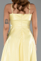 Yellow Midi Satin Evening Dress ABK2657