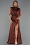 Light Brown Long Satin Evening Dress ABU2133